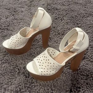 White just fab heels